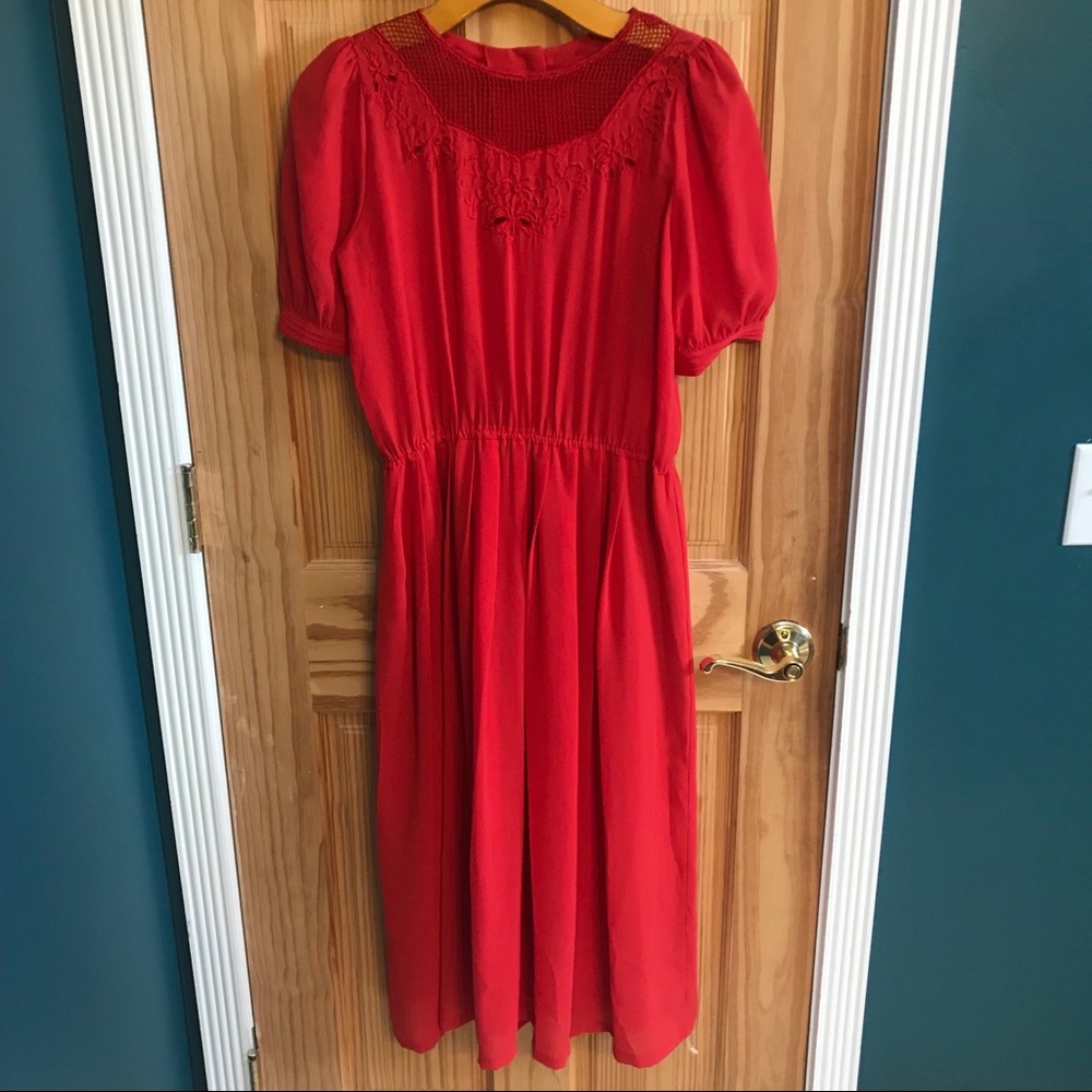 Vintage Red Midi Dress